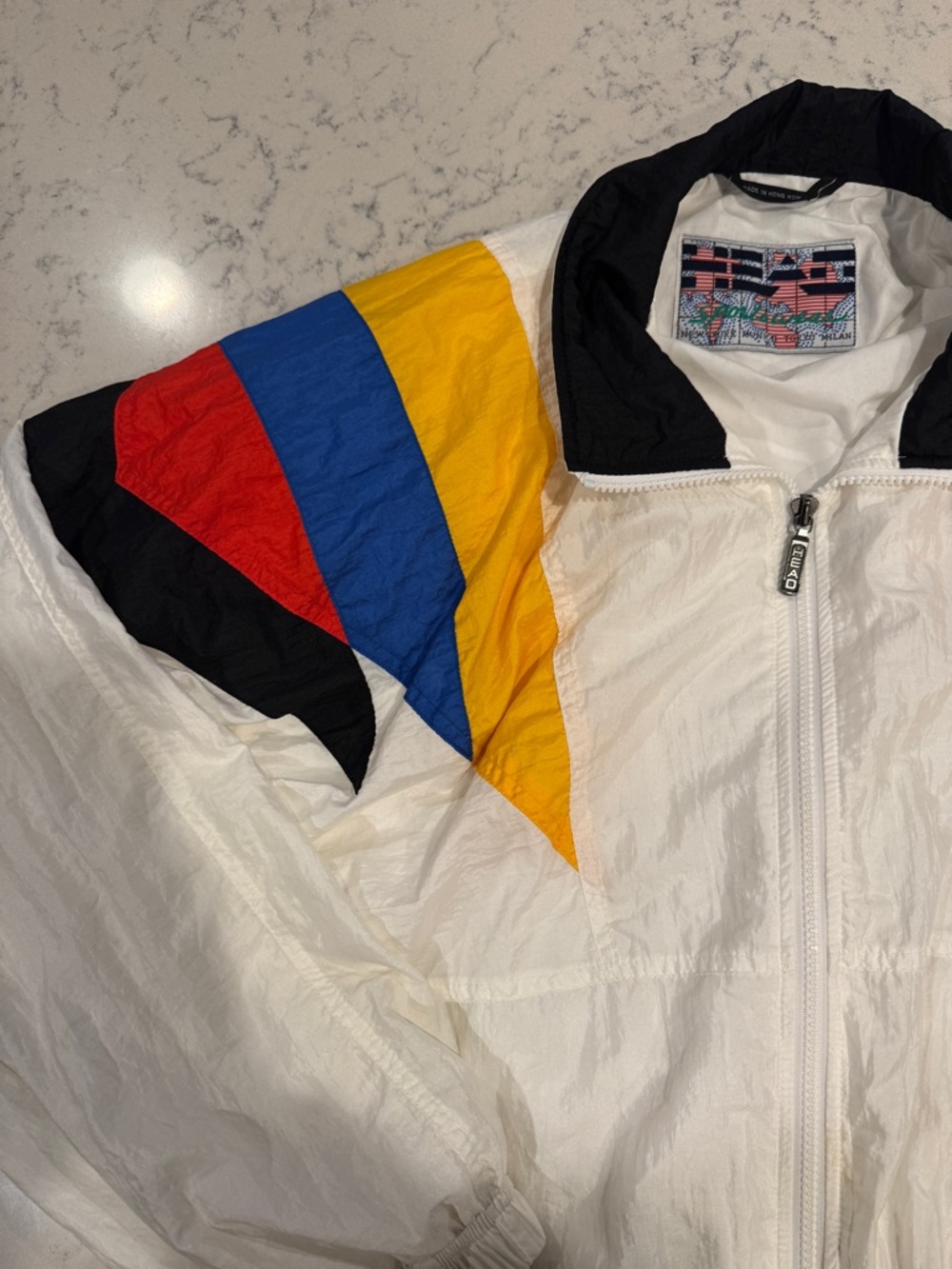 HEAD White Vintage Colorblock Windbreaker Lightweight Jacket